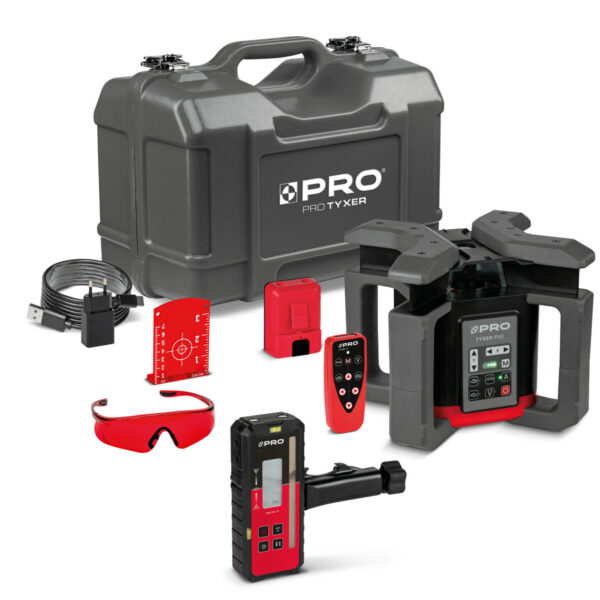 Laserowy Niwelator Rotacyjny TYXER R2 Digital-mm (czerwona wiązka, detektor mm) PRO