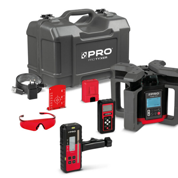 Laserowy Niwelator Rotacyjny TYXER R3 Digital-mm (cyfrowy, czerwona wiązka, detektor mm) PRO